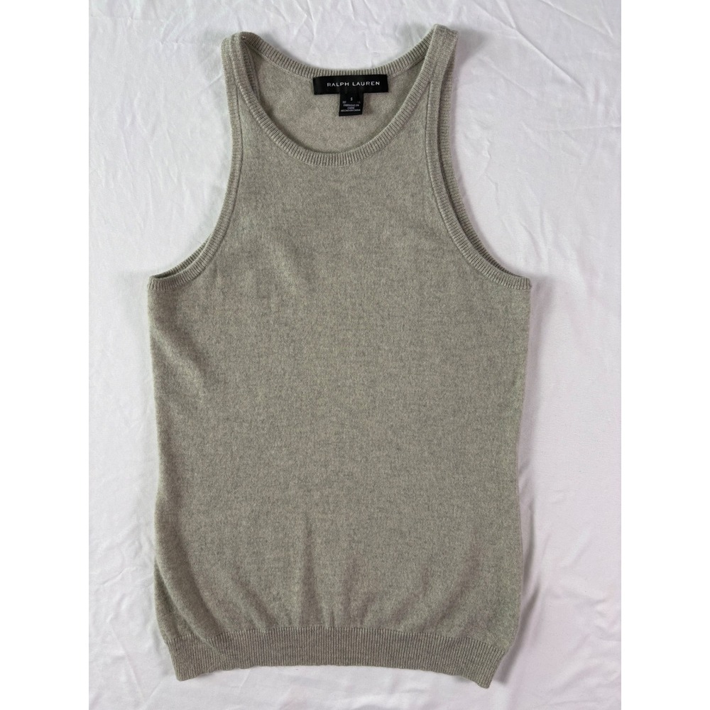 Ralph Lauren Black Label Cashmere Tank Top Womens S Knit Shell Basics Preppy - Picture 3 of 8